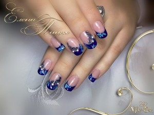 нарощенные ногти фото синие