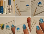 Рисунки на ногтях с помощью губки пошагово