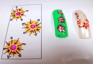 Схемы рисунков на ногтях для начинающих
